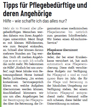 Tipps F R Pflegebed Rftige Und Deren Angeh Rige Home Instead Berlin