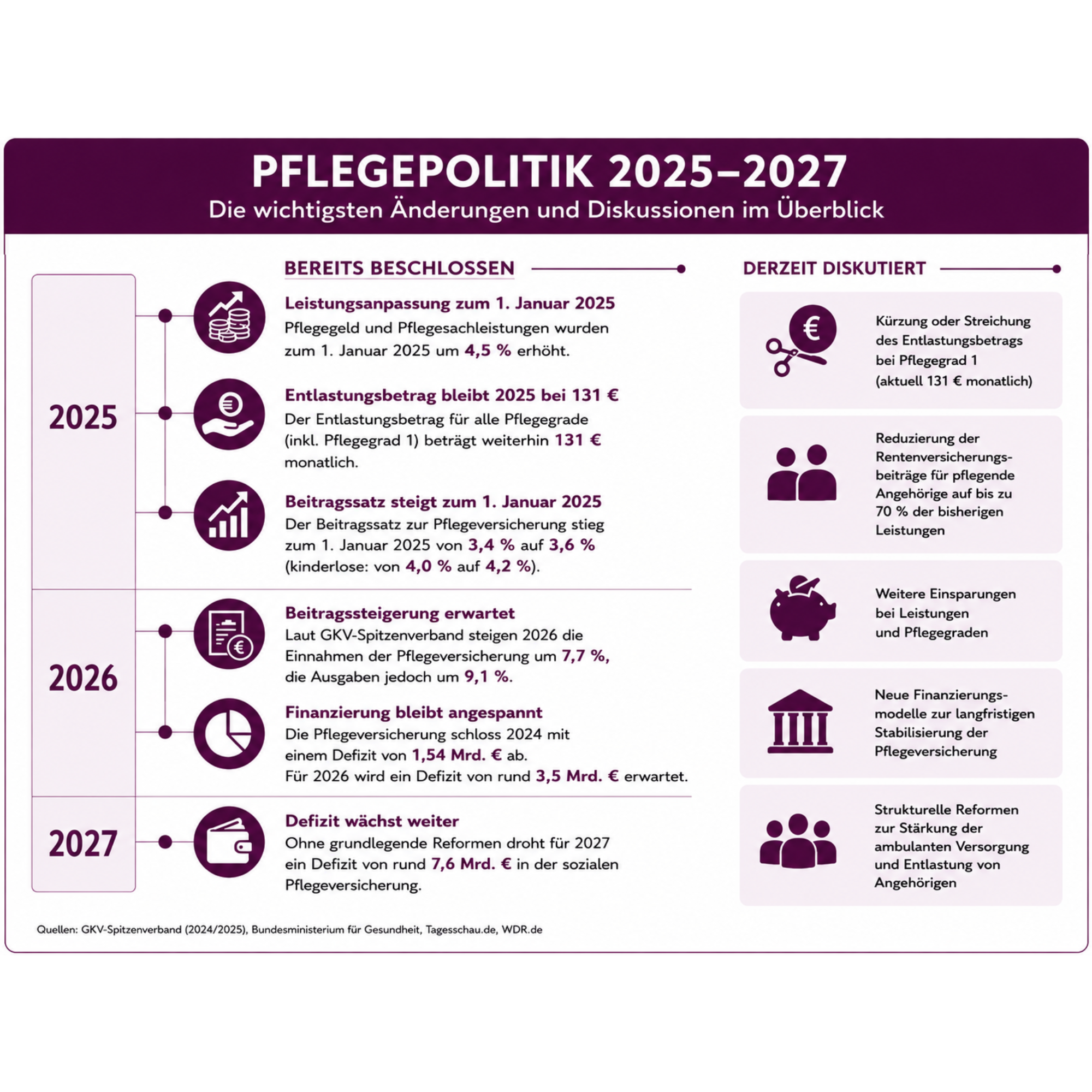 Pflege im Wandel - Entwicklung, politische Entscheidungen und Auswirkungen auf Pflegebedürftige, Angehörige und der Gesellschaft