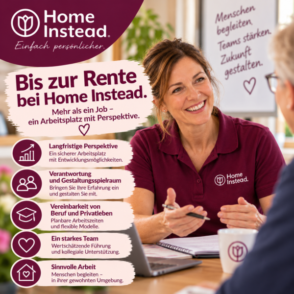 Home Instead ist ein sehr attraktiver Arbeitgeber für Pflegefachleute.